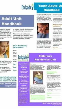 Patient Handbooks - Parkside Psychiatric Hospital & Clinic